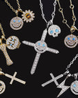 EYEFUNNY smiling face pendant necklace chain diamond vvs アイファニー POGGY KIM JONES VIRGIL JBALVIN