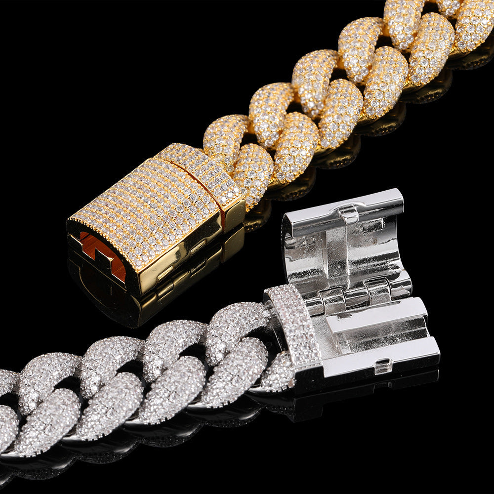 14mm rounded bubble cuban links necklace/bracelet chain 3D diamons vvs ifandco shopgld