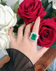 asap rocky vlone green Emerald Cut Ring engagement rare vvs jeweler diamond tyler the creator