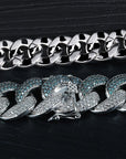 two tone miami cuban link bracelet blueface diamond gold buy travis scott