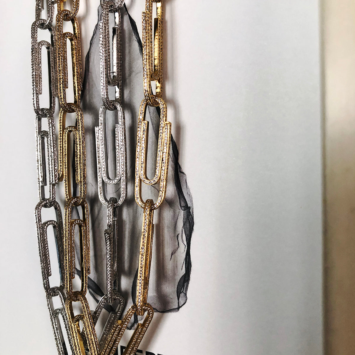 paper clip links jacob &amp; co virgil abloh offwhite alike necklace chain link diamond travis scott silver white gold buy