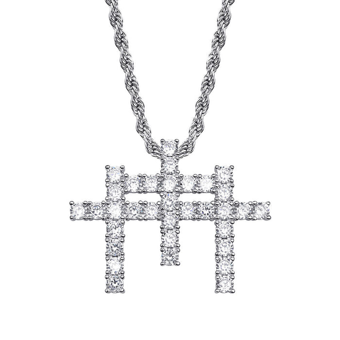 GUNNA cross TRIPLE pendant & necklace with free matching chain included.