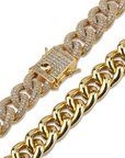 15mm cuban link fully iced micro pave diamond travis scott playboi carti asap rocky ian connor vlone vvs