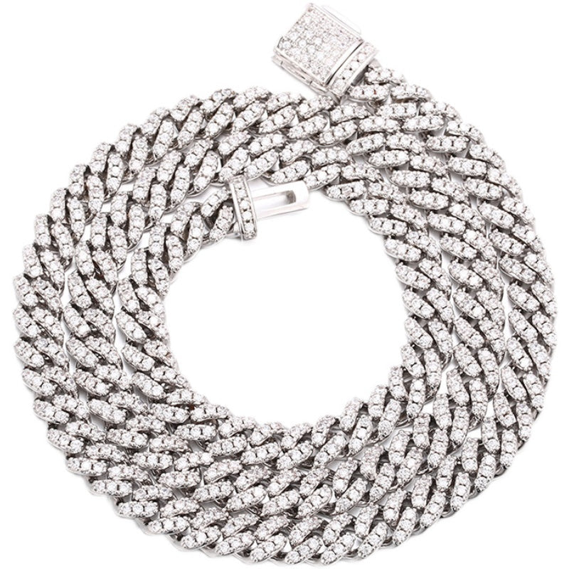 6mm cuban link necklace chain diamond ankle chain hip hop rapper jewelers ifandco cardib megan fashion nova  hip hop jewelry