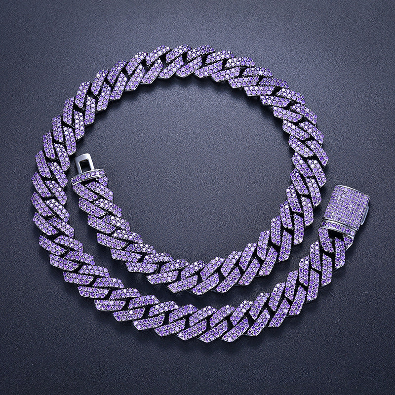14mm curb cuban link necklace chain two row diamond purple black gold haze trap liluzivert drake travis scott shopgld diamond ifandco icebox jewelry hip hop rappers 