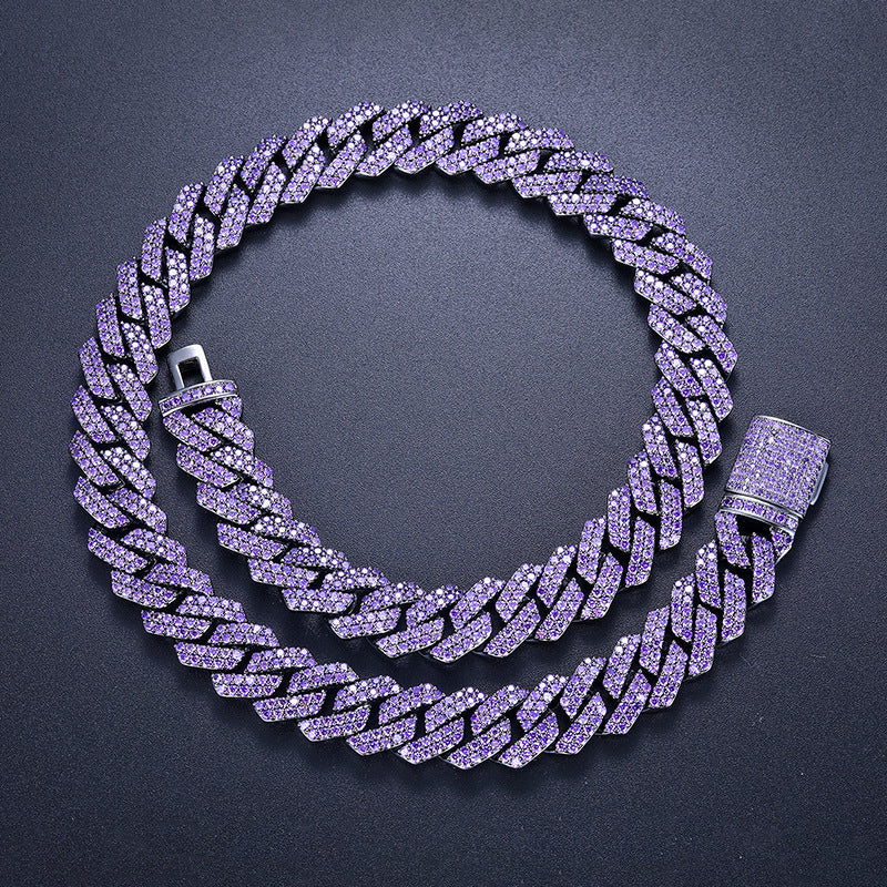 14mm curb cuban link necklace chain two row diamond purple black gold haze trap liluzivert drake travis scott shopgld diamond ifandco icebox jewelry hip hop rappers 