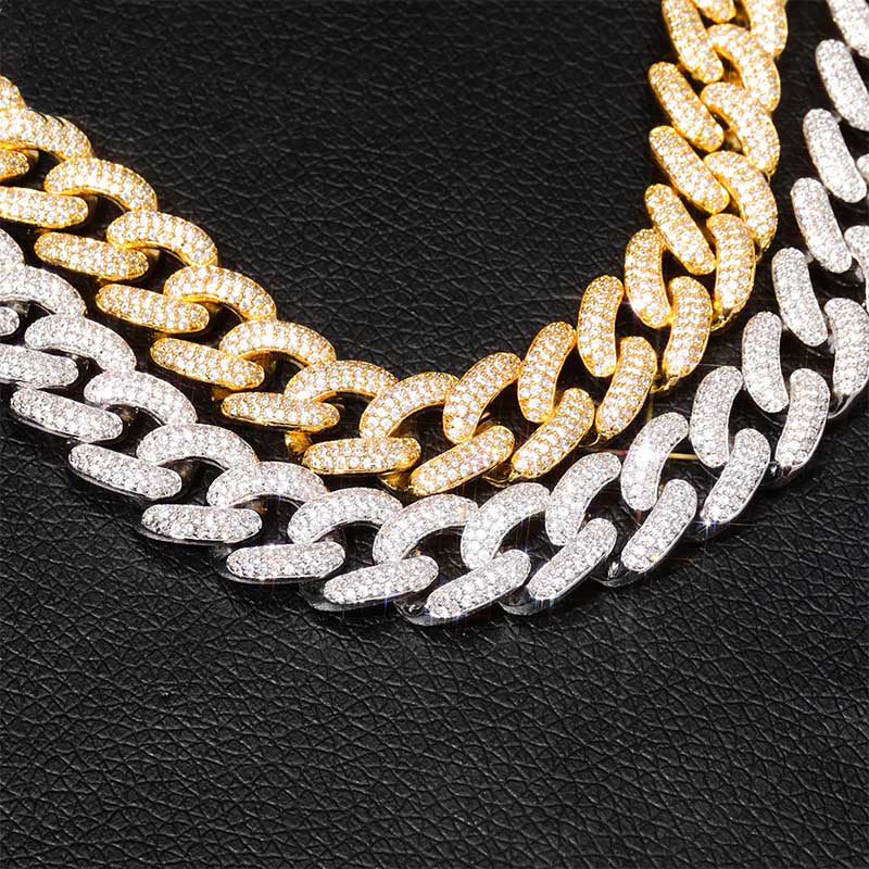 14mm cuban link fully iced micro pave diamond travis scott playboi carti asap rocky ian connor vlone vvs