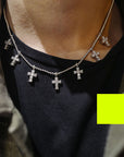 EYEFUNNY cross smiling face pendant necklace chain diamond vvs アイファニー POGGY KIM JONES VIRGIL JBALVIN