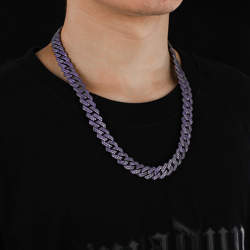 14mm curb cuban link necklace chain two row diamond purple black gold haze trap liluzivert drake travis scott shopgld diamond ifandco icebox jewelry hip hop rappers 