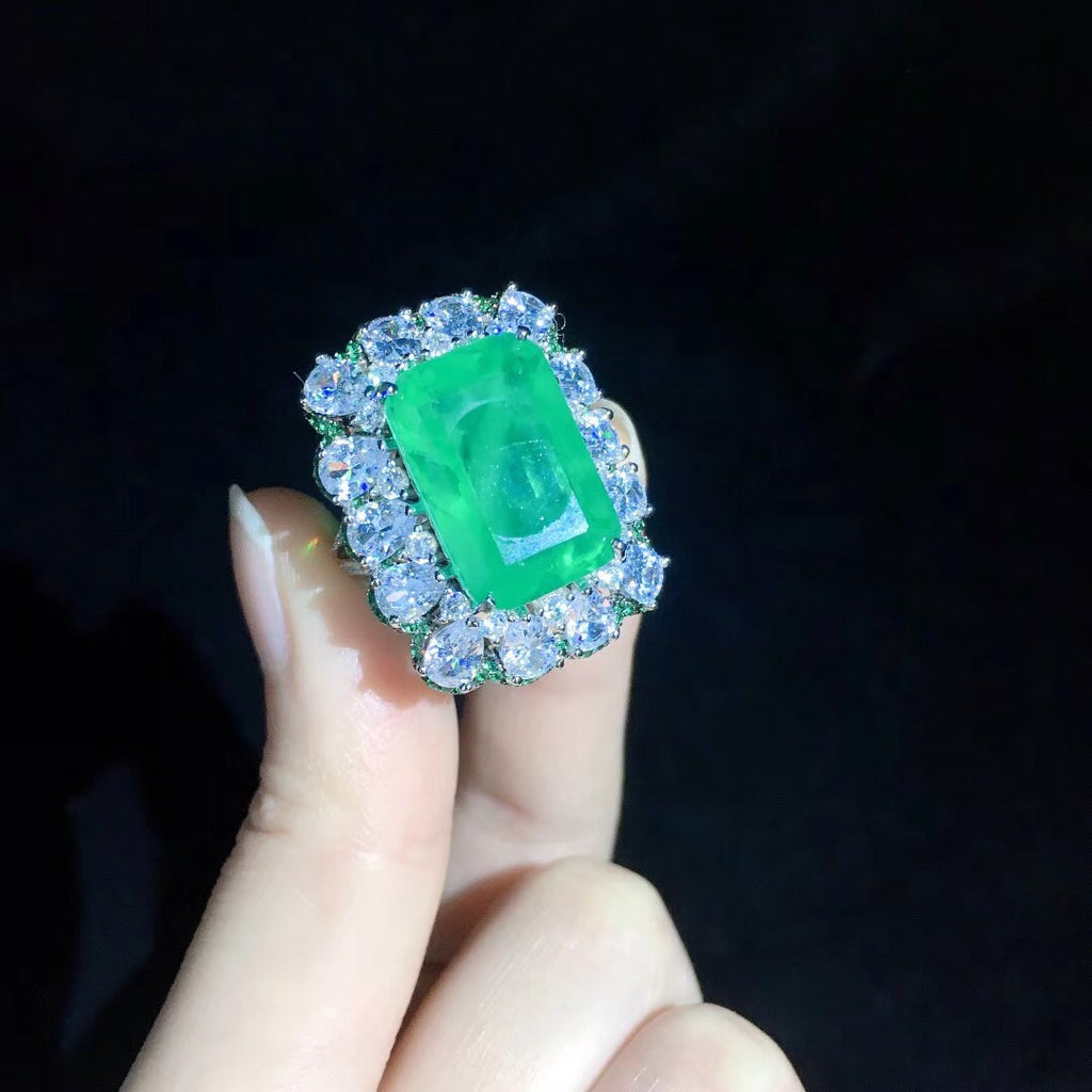Zambian Emerald Cut Ring engagement rare vvs jeweler diamond tyler the creator playboi carti 