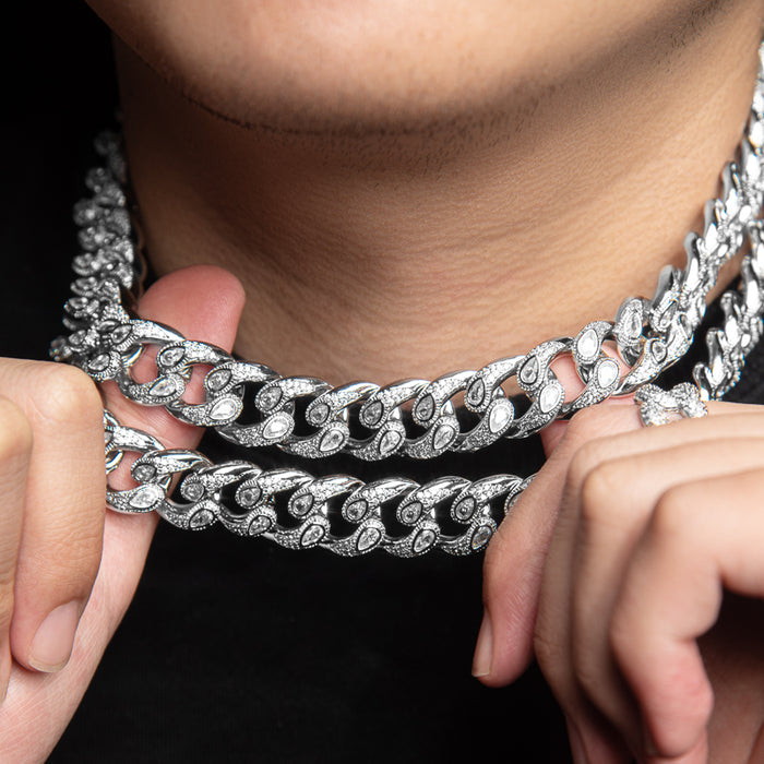 fully iced bandana cuban links diamond necklace chain blueface rapper custom jewelers Avianne 
