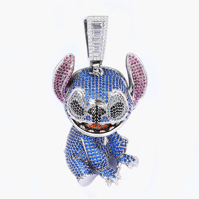iced out Stitch diamond  pendant necklace ifandco
