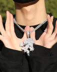 Sonic the Hedgehog Fully Iced diamond Pendant Diamond free necklace chain ifandco