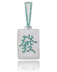 Custom Mahjong pendant Wealth and Rich necklace free chain 88rising rich chigga brian