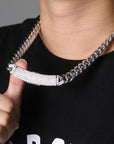 12mm cuban link necklace chain custom curvy clasp fully iced micro pave set diamond ifandco