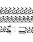 solid, special clasp, custom made 18mm curb cuban link chain yellow gold white gold solid silver 925 sterling vermeil
