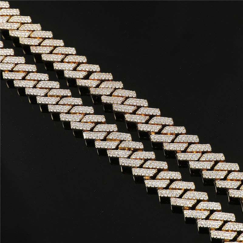 curb cuban link 10mm necklace chain fully iced custom clasp diamond ifandco