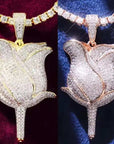 valentines gift rose pedant necklace free matching chain icebox diamond elliot eliantte