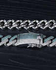 two tone curb cuban link bracelet blueface diamond gold buy travis scott