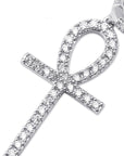 Dangling ankh hoop earrings fully iced diamond ifandco shopgld