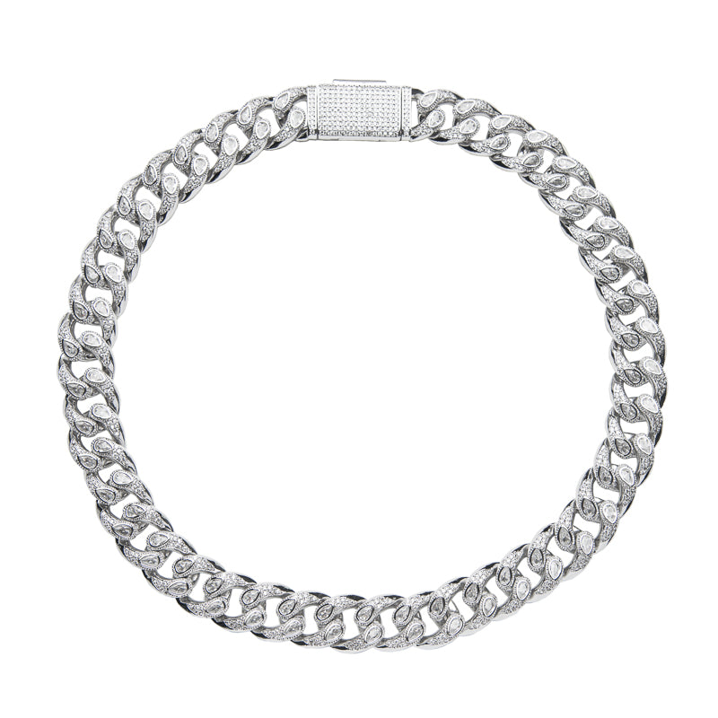 fully iced bandana cuban links diamond necklace chain blueface rapper custom jewelers Avianne