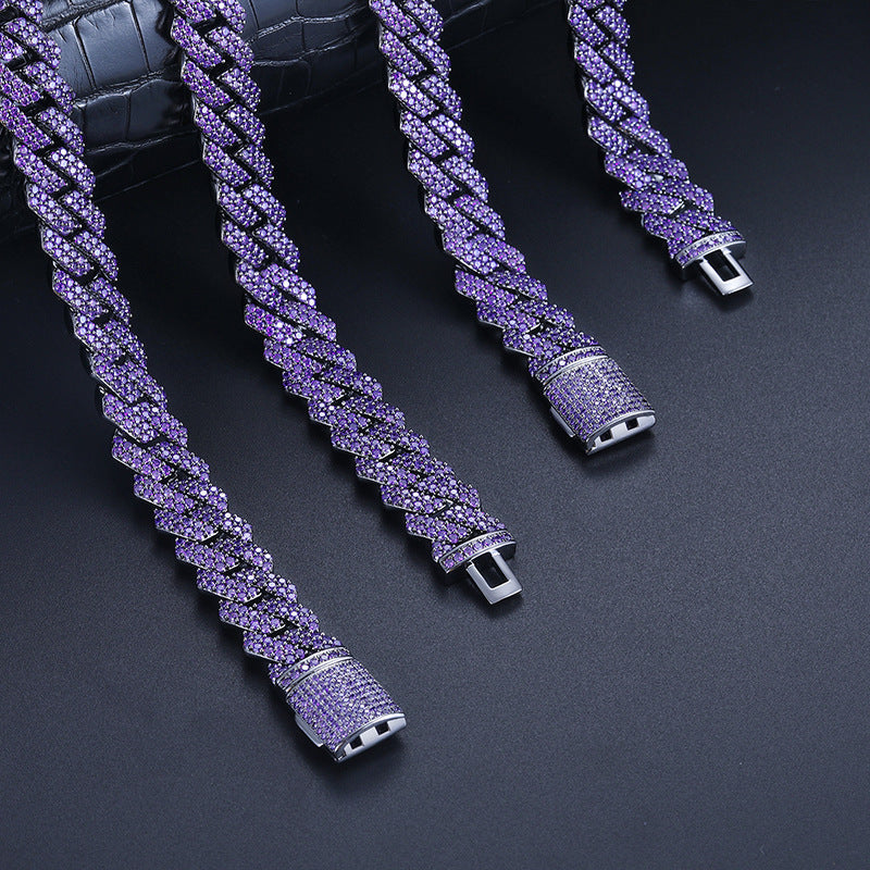 14mm curb cuban link necklace chain two row diamond purple black gold haze trap liluzivert drake travis scott shopgld diamond ifandco icebox jewelry hip hop rappers 