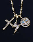 EYEFUNNY smiling face pendant necklace chain diamond vvs アイファニー POGGY KIM JONES VIRGIL JBALVIN