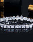 Emerald-Cut Diamond Eternity Line Tennis Bracelet in white gold travis scott