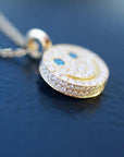 eyefunny smiling face thunder pendant necklace chain diamond jbalvin kim jones clot virgil offwhite