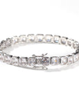 Emerald-Cut Diamond Eternity Line Tennis Bracelet in white gold travis scott