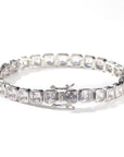 Emerald-Cut Diamond Eternity Line Tennis Bracelet in white gold travis scott