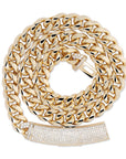 12mm cuban link necklace chain custom curvy clasp fully iced micro pave set diamond ifandco