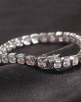 Emerald-Cut Diamond Eternity Line Tennis Bracelet in white gold travis scott