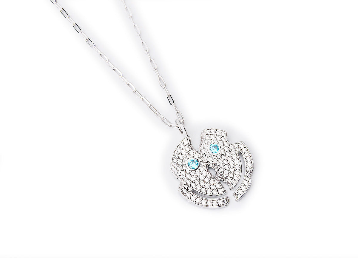 EYEFUNNY broken smiling face pendant necklace chain diamond vvs アイファニー POGGY KIM JONES VIRGIL JBALVIN