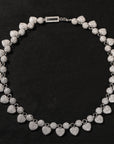 fully iced diamond heart ball Fully iced puffy bubble heart 3D clustered ball tennis link short necklace choker