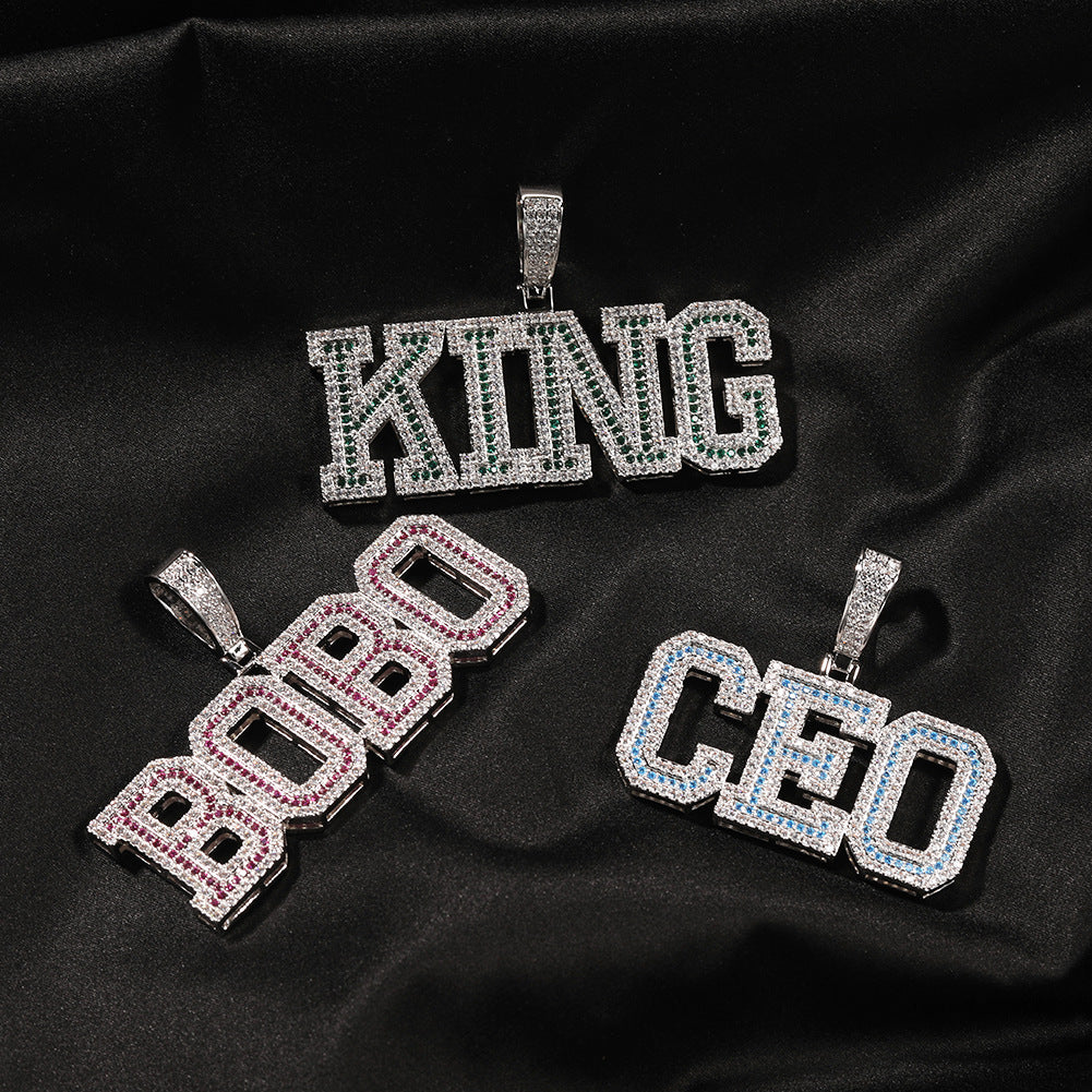 Custom A-Z baguette diamond custom Letters numbers Initial Charm pendant hollywood celebrity jewelers jewelry hip hop diamond necklace chain