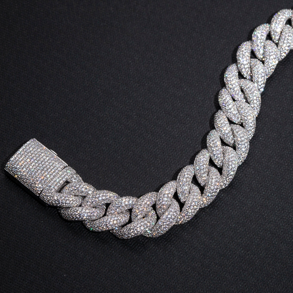 15mm rounded bubble cuban links necklace/bracelet chain 3D diamons vvs ifandco