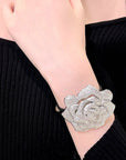 Piaget rose diamond bangle bracelet watch leather strap diamonds