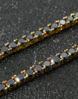 Solitaire Onyx 1 Row Tennis Link Chain Hip Hop Jewelry 4mm diamond tennis link necklace rapper