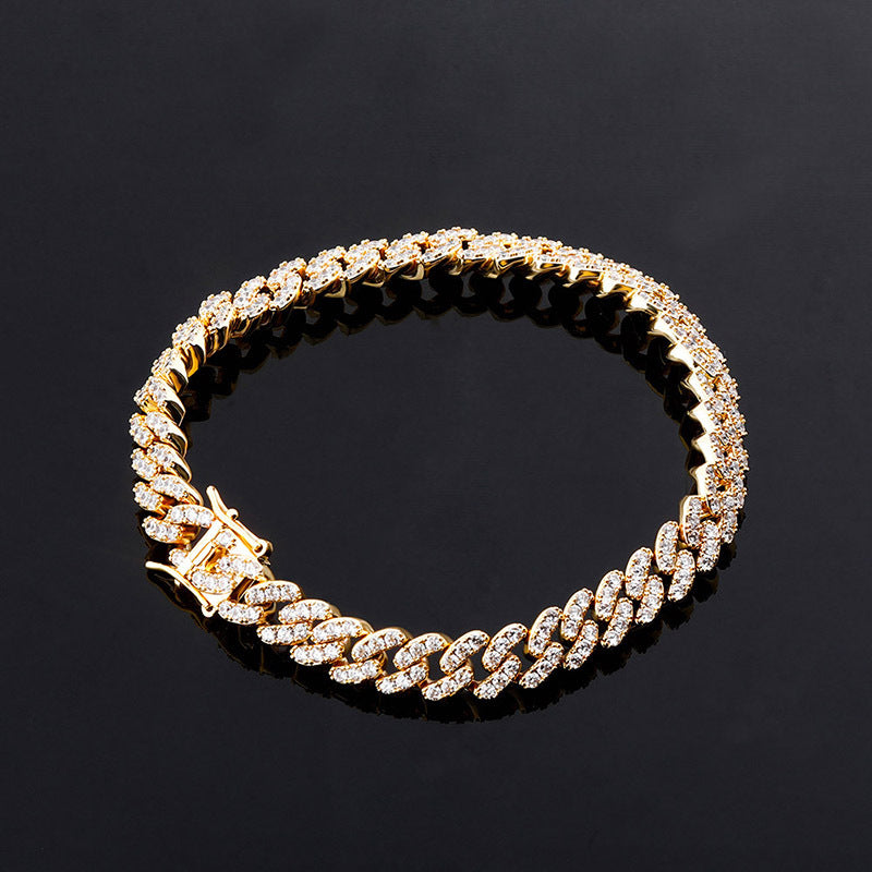 9mm cuban link chain bracelet ankle chain diamond white gold female jewelry fine jewelers farfetch