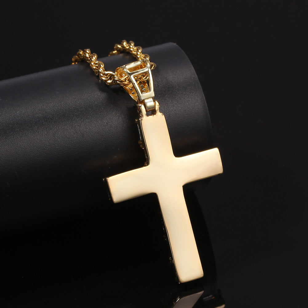 Princess cut cross pendant &amp; necklace with free matching chain playboi carti vlone 