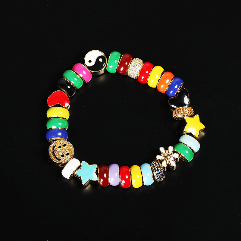 Nigo bangle smiley face beads bracelet – Bijouterie Gonin
