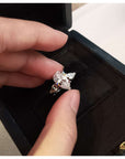 asap rocky pear diamond ring unique three stone engagement ring jeweler vvs 