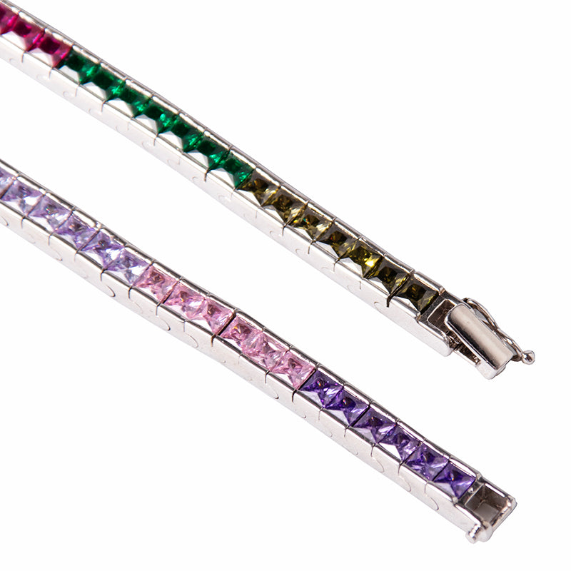 eyefunny princess eternity bracelet EYEFUNNY Ginza Boutique アイファニー 銀座ブティック tennis link Bracelets With Cut Multi-color gemstone Bracelet Silver Jewelry affordable hip hop jewelry ifandco