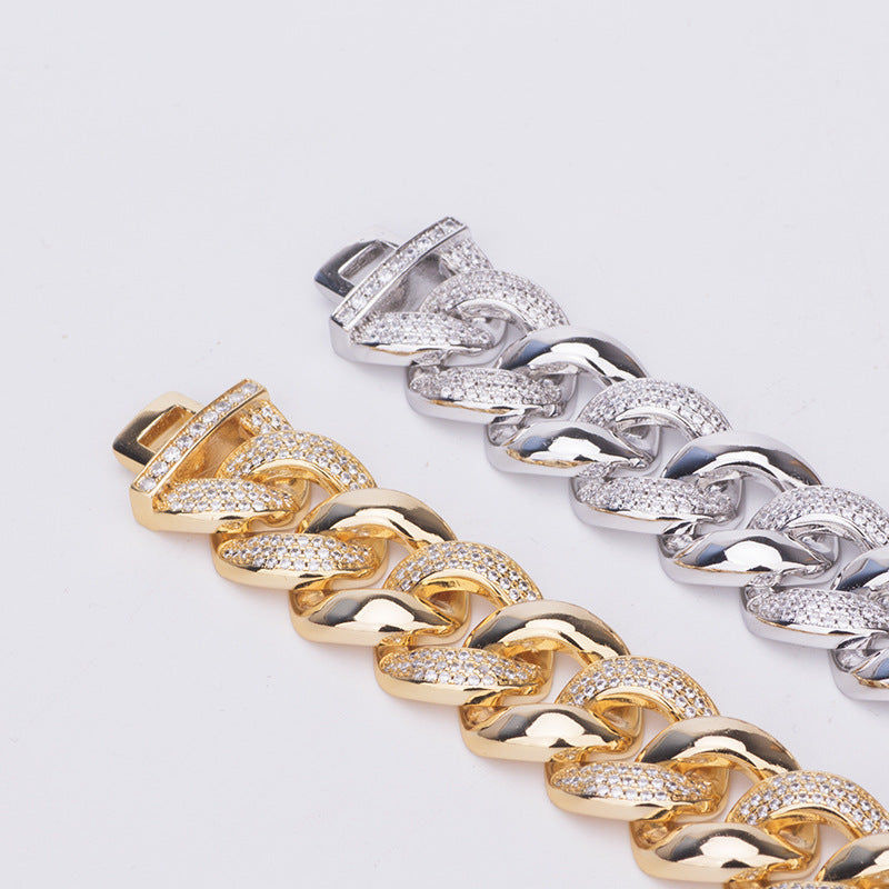 19MM Miami cuban link chain bracelet as seen on LIL UZI VERT special clasp gold vvs diamond