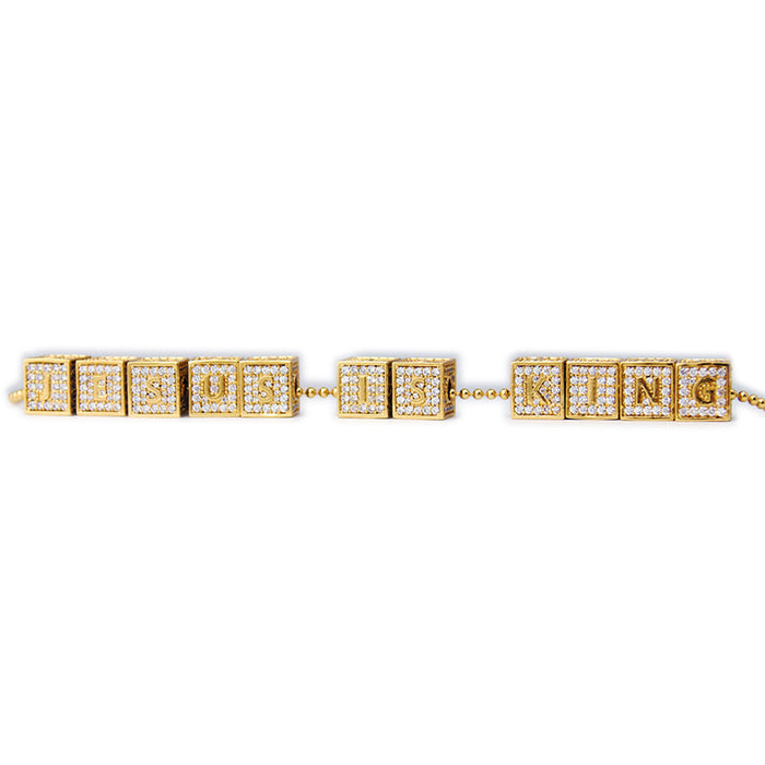 baby block letter custom necklace chain choker jesus is king kanye west rhude virgil off white