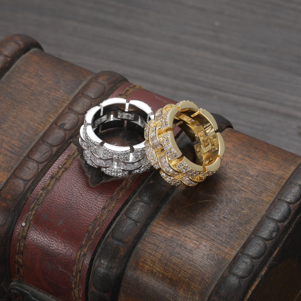 Diamond Presidential Baguette Tapered Men's Ring Rolex style AP