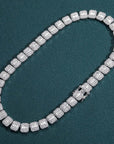 baguette diamond round stone tennis links bracelet necklace chain white gold yellow gold baller rappers nba fashion nova