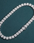 baguette diamond round stone tennis links bracelet necklace chain white gold yellow gold baller rappers nba fashion nova
