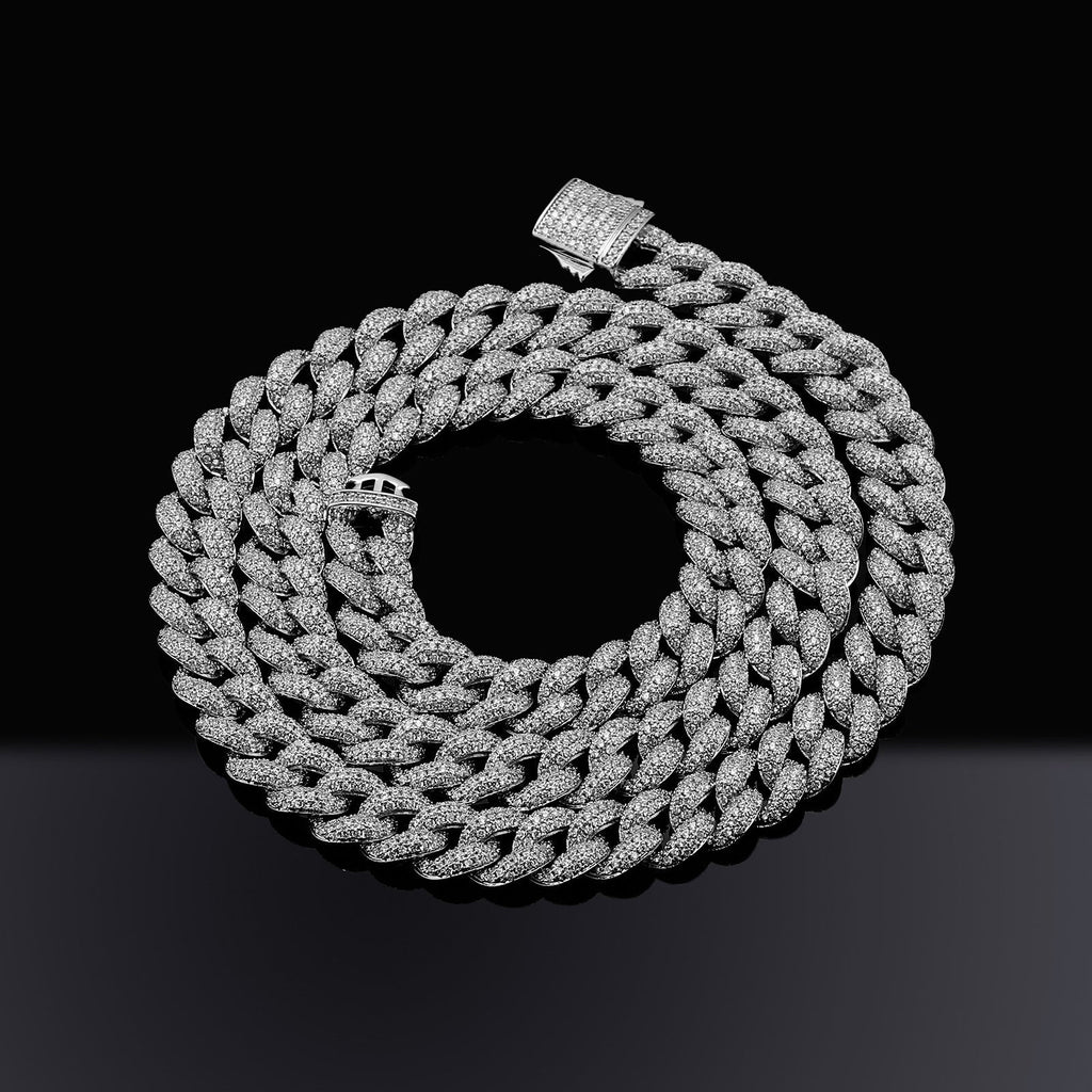 Fully iced 3D Bubble 10mm diamond cuban link necklace chain Yellow Gold high end fine jewelry ifandco jewelers travis scott